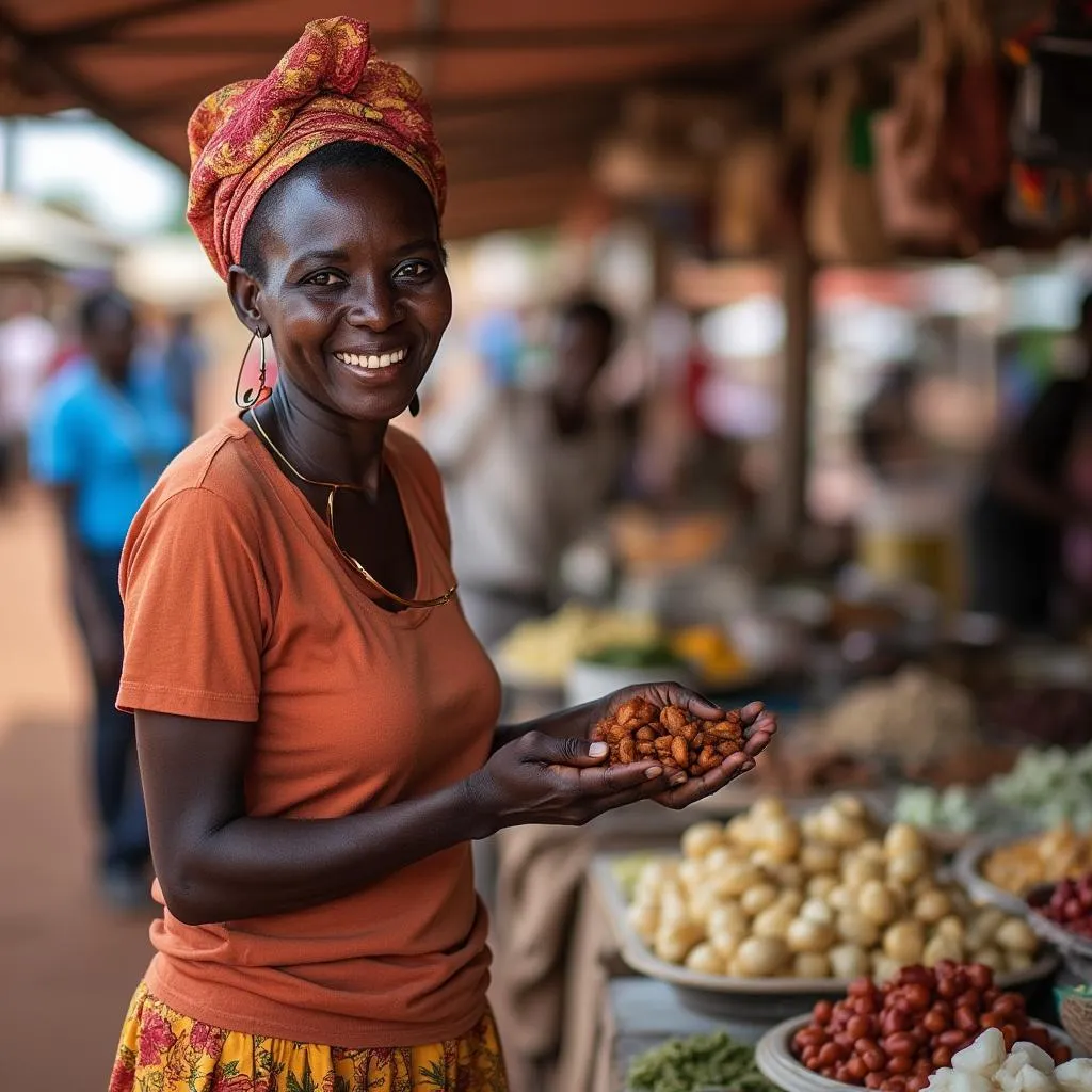 Market vendor expanding business through micro-investment
